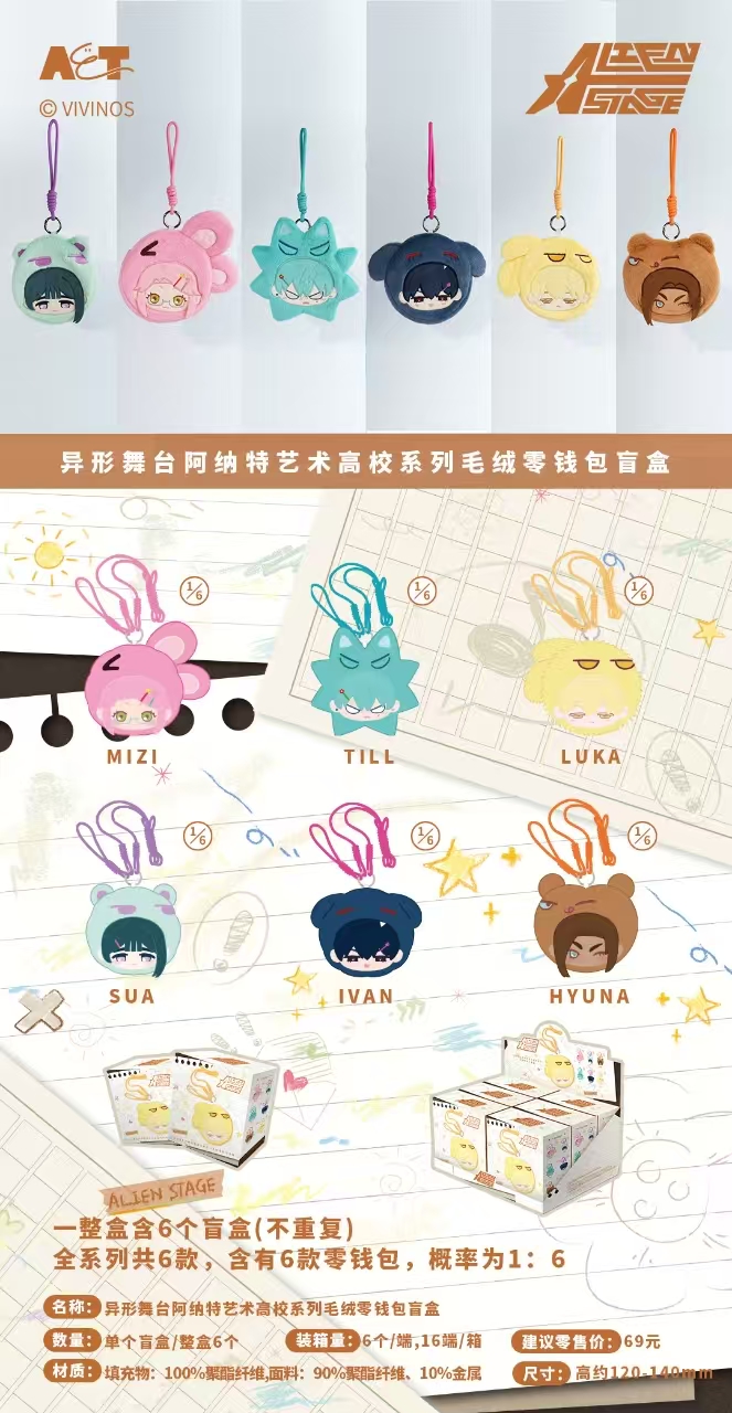异形舞台阿纳特艺术高校系列毛绒零钱包盲盒