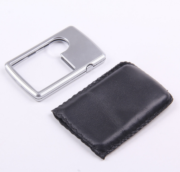 Ultra-thin 3-6X Rectangular LED Card Portable Acrylic Dual Lens Magnifier, Optical Lens