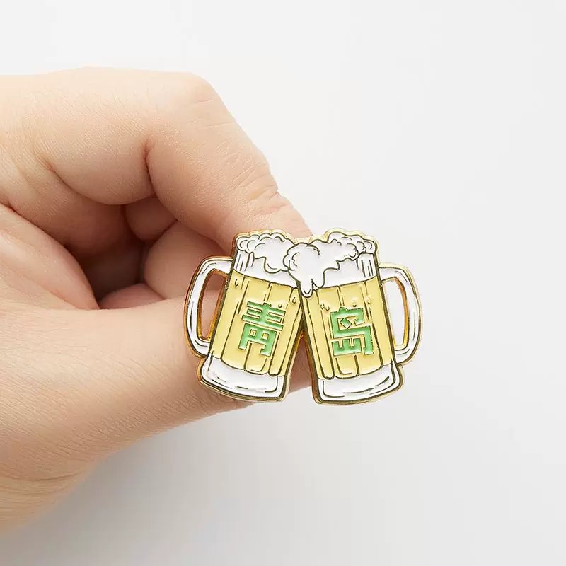 燥摇原创设计干杯青岛金属徽章冰箱贴