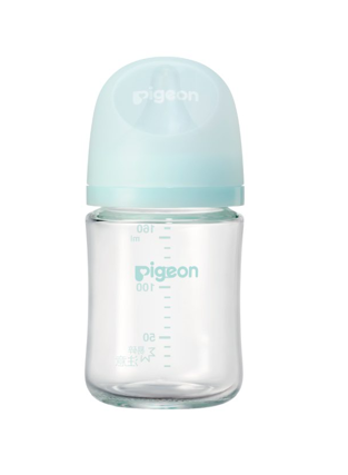 贝亲自然实感III宽口径净澈玻璃奶瓶160ml-SS号奶嘴 (湖水蓝）
