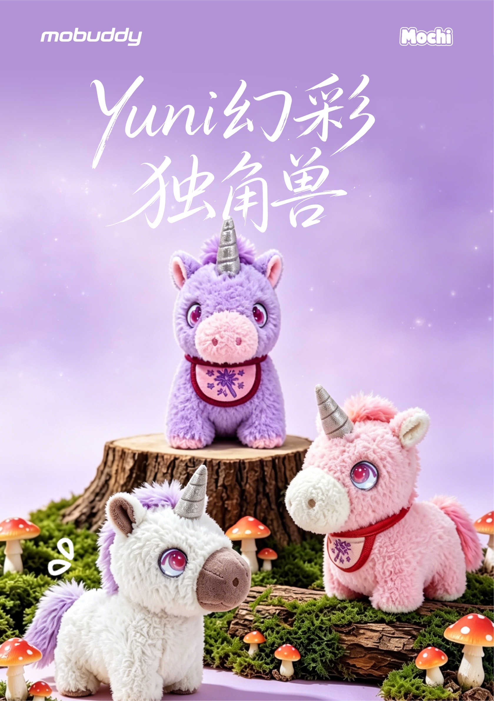 Yuni幻彩独角兽AI陪伴毛绒公仔