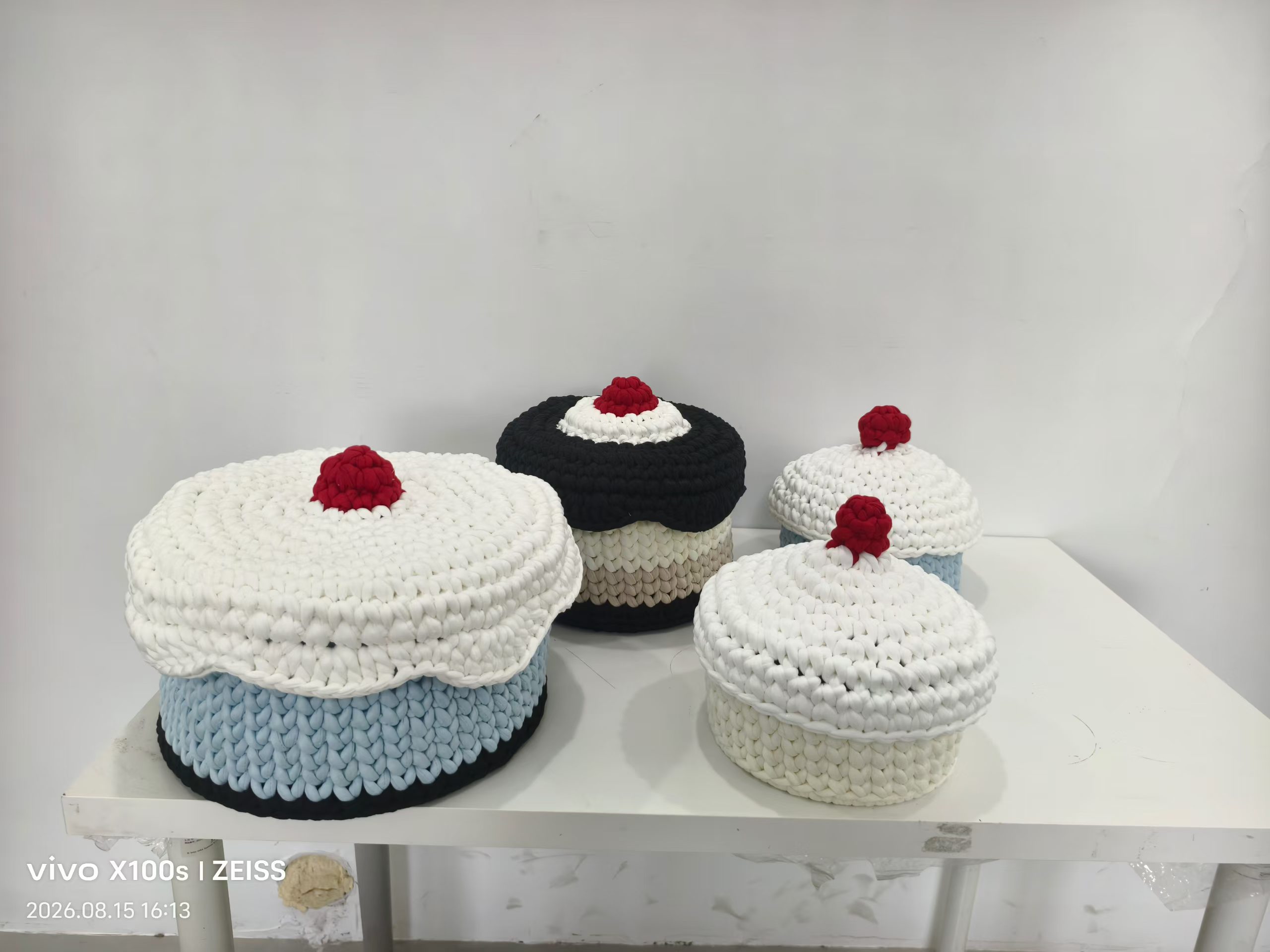 Knitted Cake Shape Storage Basket