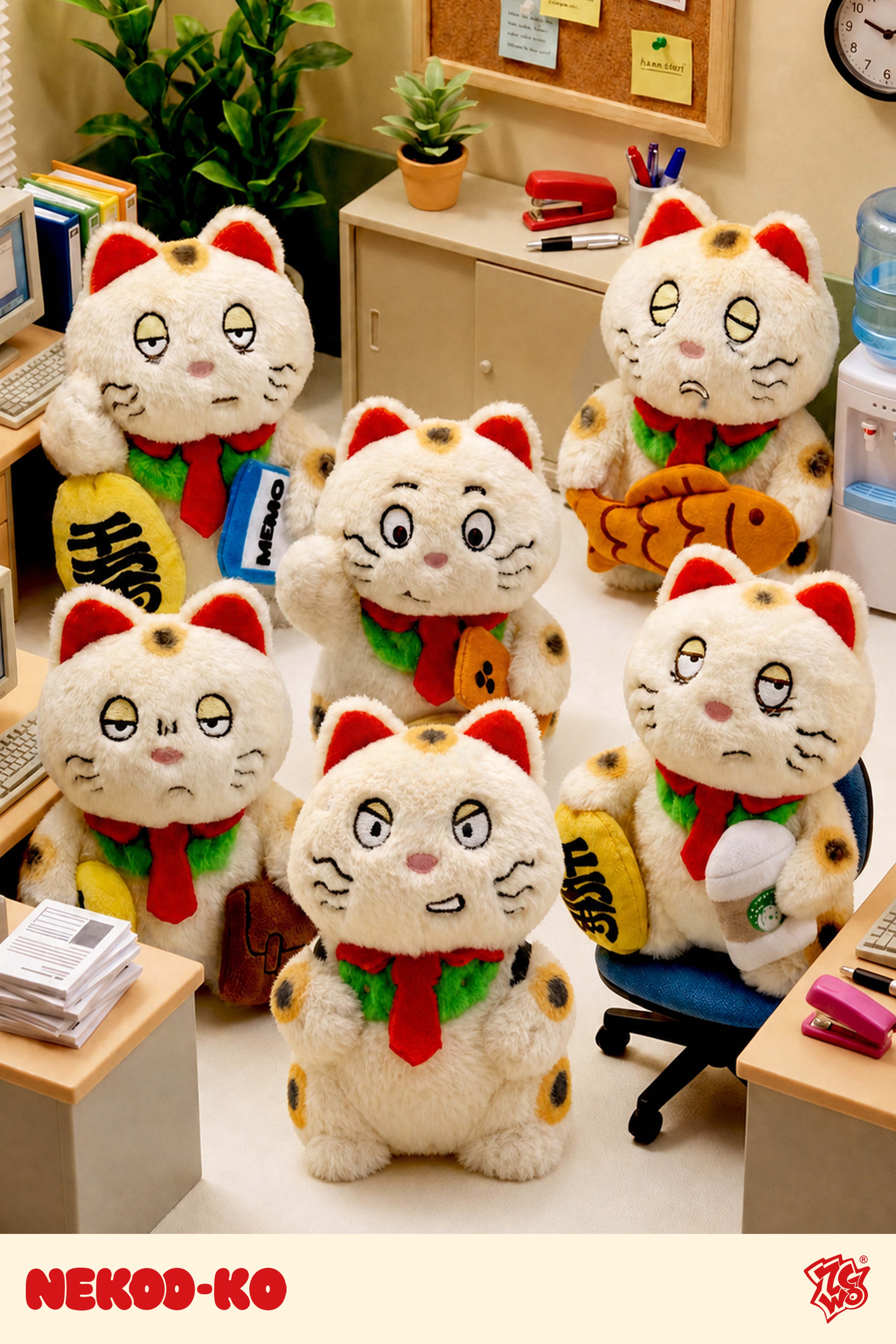 招财猫的出勤日记系列毛绒挂件